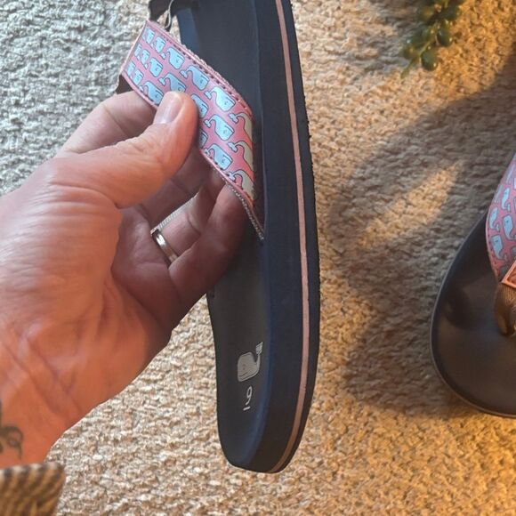 Vineyard Vines Pink and Navy Sandals - Picture 9 of 12